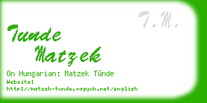 tunde matzek business card