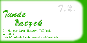 tunde matzek business card
